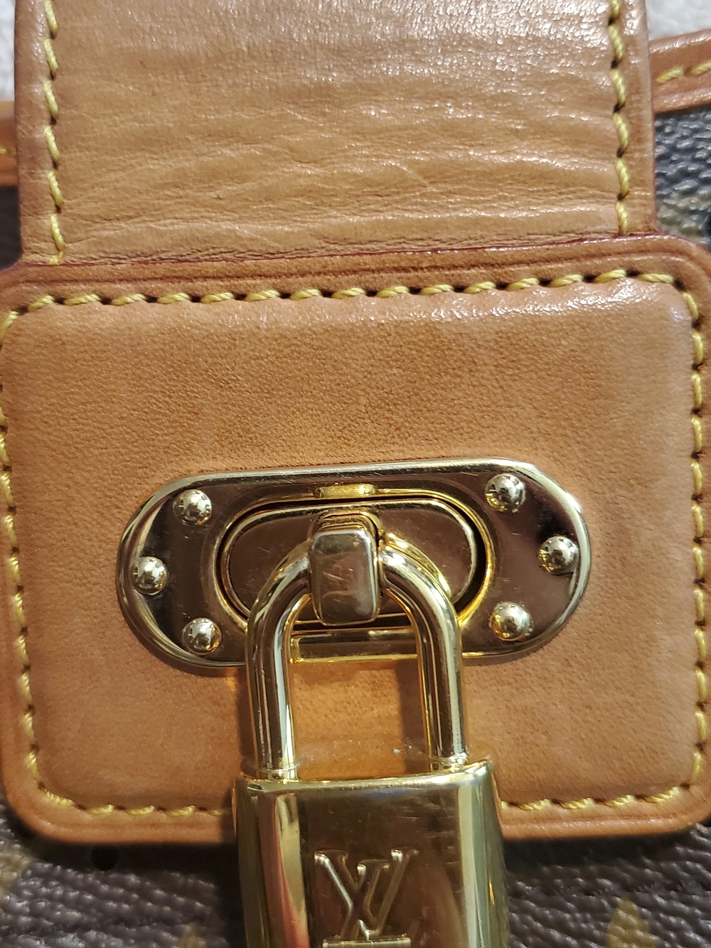 Louis Vuitton Brown & Green Perforated Monogram Shoulder Bag - Picture 6 of 12